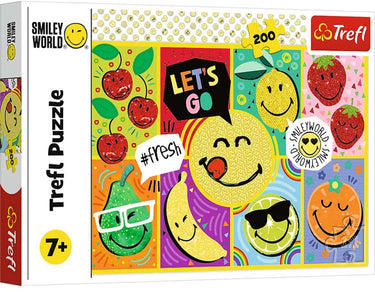 Trefl puzzel 200 stukjes - happy smiley kleurrijk karton speelgoed.