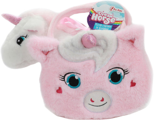 Toi toys bv knuffel eenhoorn in pluche eenhoorntasje (2 ass.) | eenhoorn | pluche | kindertas | knuffeltje | unicorn