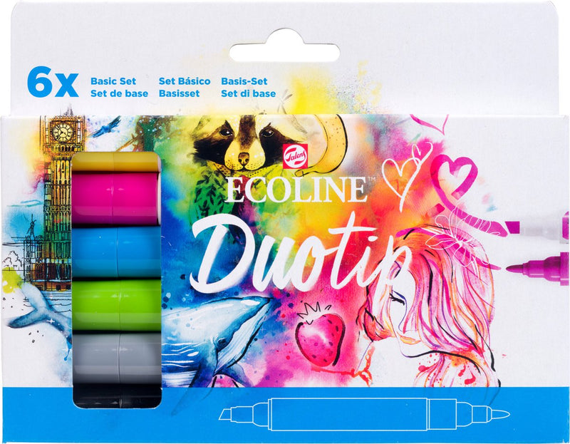 ギャラリービューアに画像をロードする, Talens ecoline duotip markers basisset, 6dlg.
