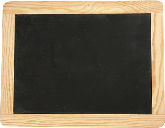 Creativ company krijtbord met houten rand – zwart schoolbord – decoratief krijtbordje – 19x24 cm