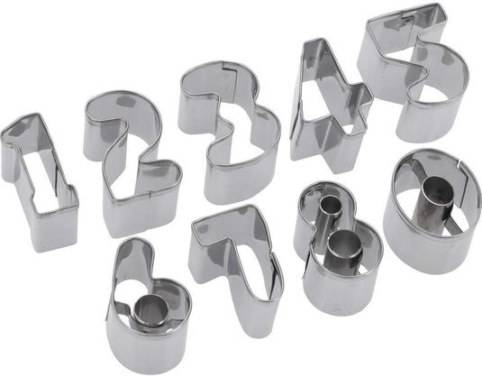 Westmark koekjesvormpjesset, cijfers, roestvrij staal, 0-9, 9 stuks, zilver, 35382280