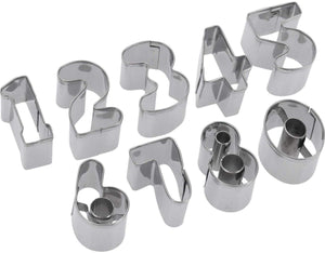 Westmark koekjesvormpjesset, cijfers, roestvrij staal, 0-9, 9 stuks, zilver, 35382280