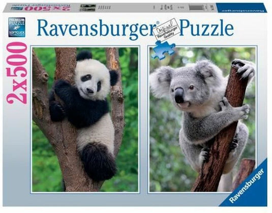 Ravensburger - puzzel - panda en koala 2 x 500 stukjes