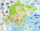 Larsen azië geografisch met dieren – puzzel – kaarten geografie – azië – educatieve legpuzzel voor kinderen – 63 stukjes – gemaakt in noorwegen – extra dikke 2,5 mm stukjes – tray met vaste rand