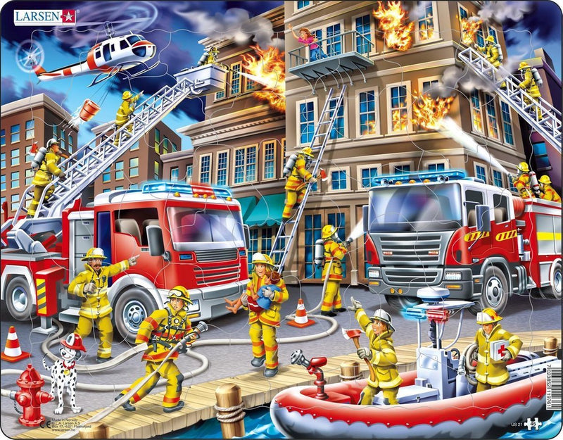 Afbeelding laden in galerijviewer, Larsen legpuzzel de brandweermannen, 45st.
