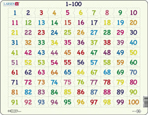 Selecta larsen legpuzzel leren rekenen getallen 1-100, 100st.