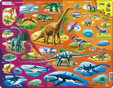 Larsen puzzle maxi l'histoire naturelle de la période trias jusqu'à aujourd'hui (en français) - 85 pièces