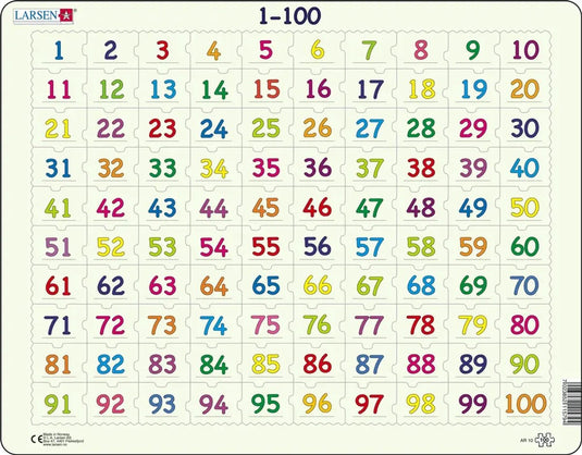 Larsen legpuzzel leren rekenen getallen 1-100, 100st.