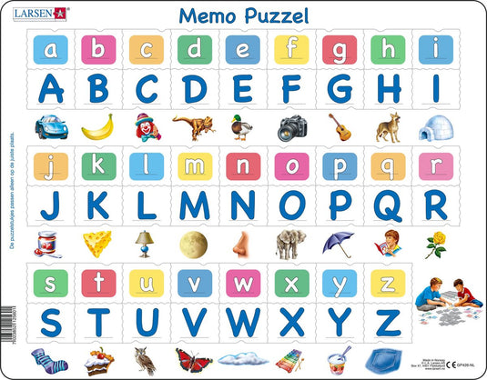 Larsen memopuzzel leren lezen - het alfabet met afbeeldingen, 52st.