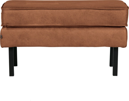 Woood rodeo hocker op poten - recycle leer - cognac - 45x84x54