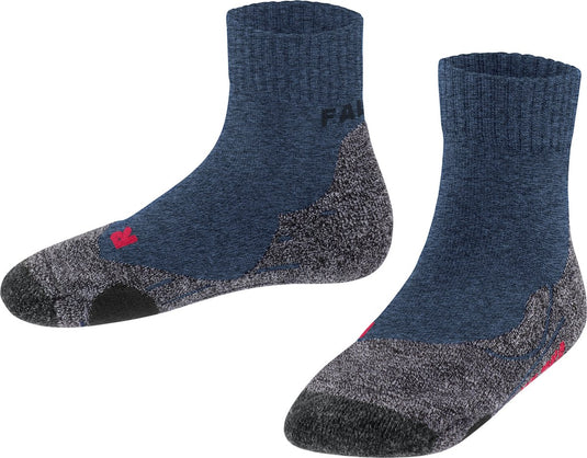 Falke tk2 short anti-blaar dik wol functioneel materiaal wandelsokken kinderen blauw - maat 31-34