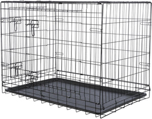 Trixie hondenkennel - inklapbaar, zwart - 93x62x69 cm, met veiligheidssloten, kunststof schuiflade