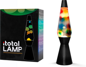 Itotal lava lamp zwart met regenboog gloed