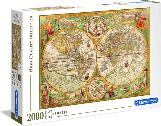 Clementoni puzzel antieke wereldkaart, 2000st.