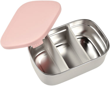 Béaba lunchbox – brooddoos van roestvrij staal (rvs) met siliconen deksel – roze – incl. 2 verdelers – bpa-vrij – vaatwasserbestendig