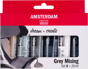 Amsterdam standard series acrylverf grijstinten set | 6 x 20 ml