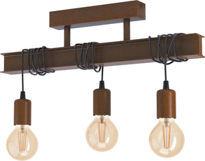 Eglo townshend 4 plafondlamp - e27 - 55 cm - bruin