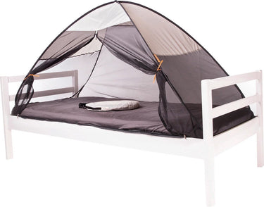Deryan bedtent pop up klamboe - 200x90cm - hoogste kwaliteit muggennet muskietennet 1mm gaas - cream