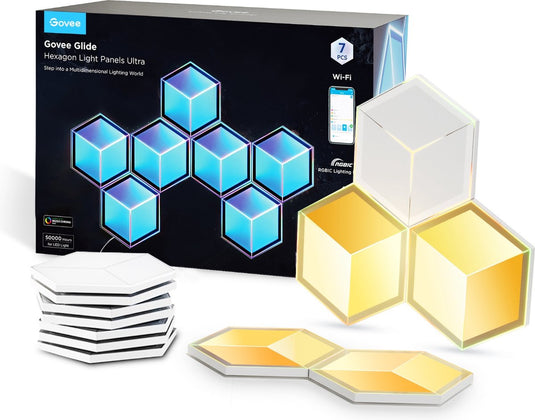 Govee hexagon slimme lichtpanelen ultra rgbic - 7 wall panels