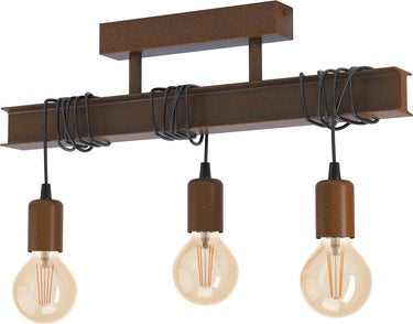 Eglo townshend 4 plafondlamp - e27 - 55 cm - bruin