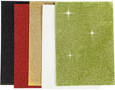 Creativ company cc eva foam glitter kerst a5 2mm 5 vel