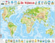 Larsen wereld geografisch – puzzel – kaarten geografie – wereldkaart – educatieve legpuzzel voor kinderen – 80 stukjes – gemaakt in noorwegen – extra dikke 2,5 mm stukjes – tray met vaste rand
