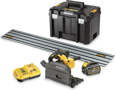 Dewalt dcs520t2r | xr flexvolt accu invalcirkelzaag 54v 165mm + geleiderail in tstak (2x 6.0ah accu + lader) - dcs520t2r-qw