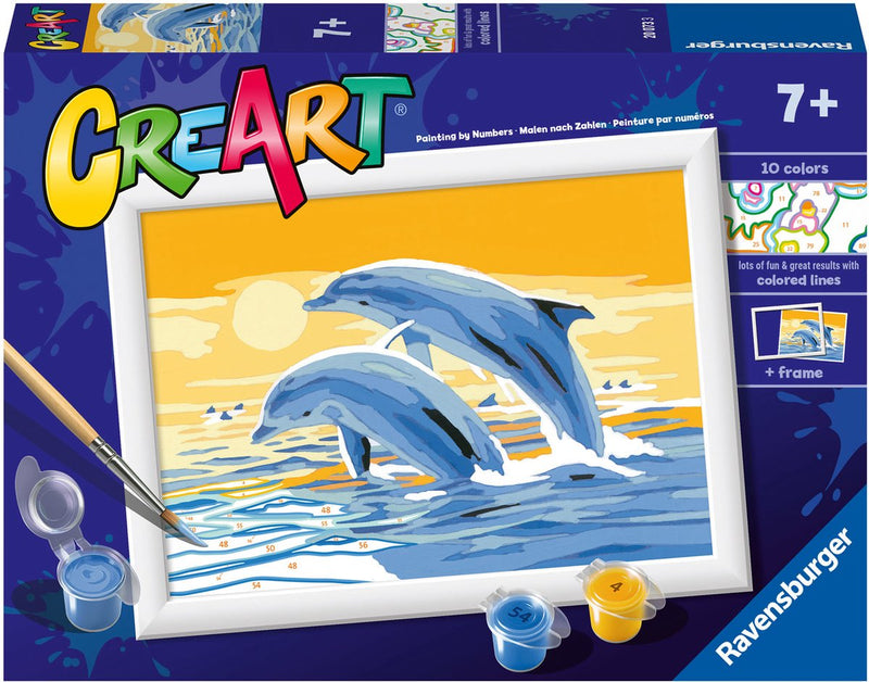 Chargez l'image dans la visionneuse de la galerie, Ravensburger creart schilderen op nummer - vrolijke dolfijnen
