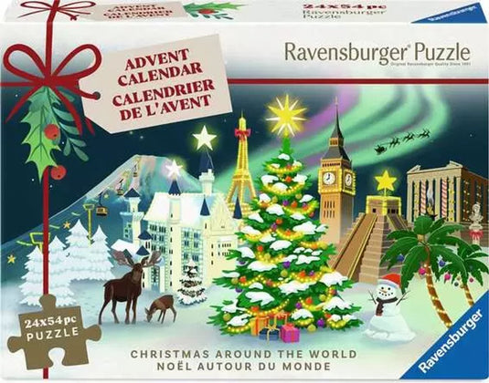 Ravensburger - christmas around the world - adventskalender - 24 mini legpuzzels van 54 stukjes