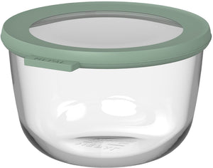 Mepal glazen vershouddoos rond cirqula - 1000 ml - glazen vershoudbakjes - hittebestendig tot 550 °c. zonder deksel - meal prep bakjes - nordic sage