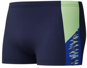 Speedo dive aquashort heren - vormvaste zwembroek heren - zwemshort heren met stretch - zwemboxer heren met trekkoord - marine blauw - s