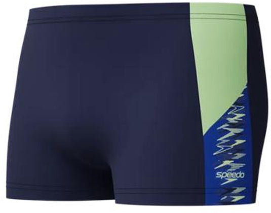 Speedo dive aquashort heren - vormvaste zwembroek heren - zwemshort heren met stretch - zwemboxer heren met trekkoord - marine blauw - s