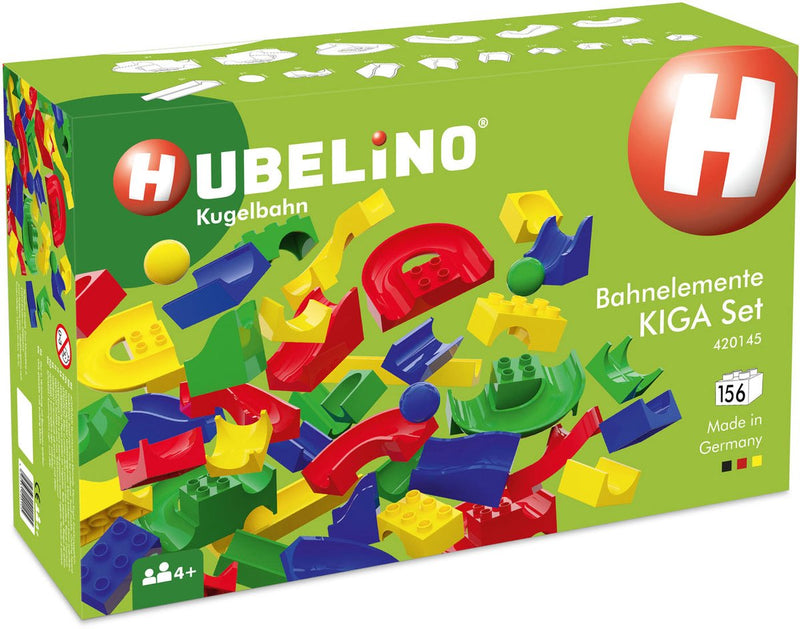 Afbeelding laden in galerijviewer, Hubelino knikkerbaan kiga scholenset baanelementen, 156dlg
