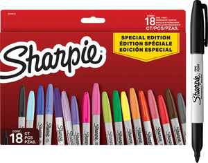 Sharpie set van permanent markers | limited edition verschillende kleuren | fijne punt | 18 markers | back to school-set