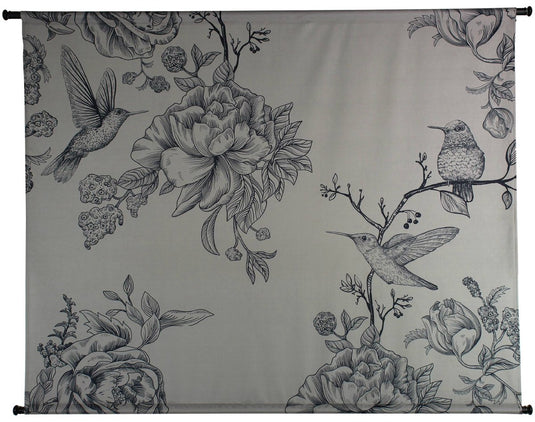 Hd collection wanddoek vogels grijs 145x3x110cm