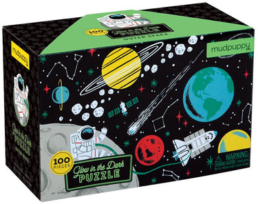 Mudpuppy glow in the dark puzzel - ruimte - 45x30cm - 100 stukjes - 5 jaar