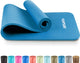 Tunturi nbr yogamat anti slip - fitnessmat extra dik zacht - sportmat - 180x60x1.5cm - incl trainingsapp - petrol blauw