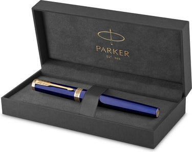 Parker ingenuity vulpen | core-collectie | blauw met gouden afwerking | medium punt | zwarte inkt | geschenkdoos