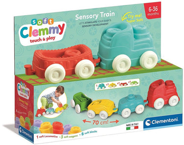 Clementoni baby - clemmy sensory trein met soft blokken, 12dlg.