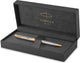 Parker sonnet balpen - medium punt - zwarte inkt - roestvrij staal met gouden trim - incl. geschenkdoos