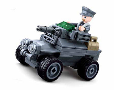 Sluban army wwii pantservoertuig bouwspeelgoed kinderen vanaf 6 jaar – constructiespeelgoed modelbouw militair voertuig – bouwdoos met 79 bouwstenen en 1 minifiguur – m38-b0680c