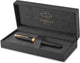 Parker sonnet vulpen | matzwarte lak met gouden details | fijne penpunt | geschenkdoos