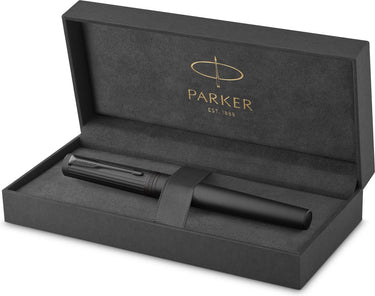 Parker ingenuity vulpen | core-collectie | zwart met zwarte afwerking | fijne punt | zwarte inkt | geschenkdoos