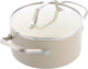 Greenchef nordics keramische inductie kookpan met deksel 16cm 1.58l - pfas-vrij - inductie pan - vaatwasserbestendig - ovenbestendig tot 220°c - keramische anti-aanbaklaag - crème