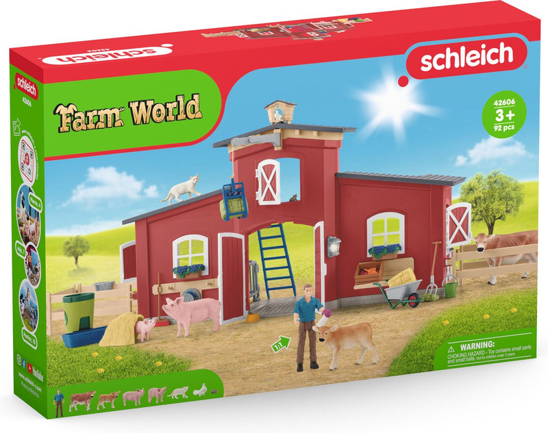 Afbeelding laden in galerijviewer, Schleich farm world grote stal rood 42606
