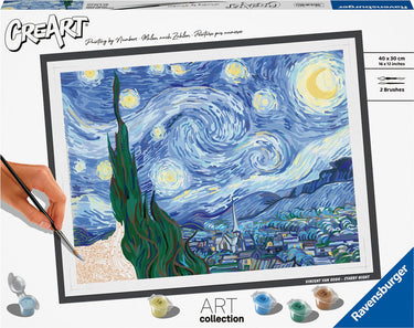 Ravensburger the starry night (van gogh) - schilderen op nummer voor volwassenen