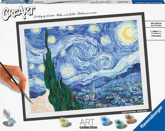 Ravensburger the starry night (van gogh) - schilderen op nummer voor volwassenen