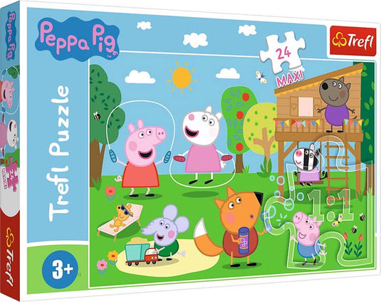Trefl peppa pig puzzel - fun in the grass - 24 stukjes.