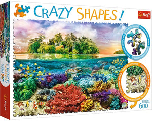 Trefl puzzel tropical island 600 stukjes - crazy shapes premium kwaliteit.