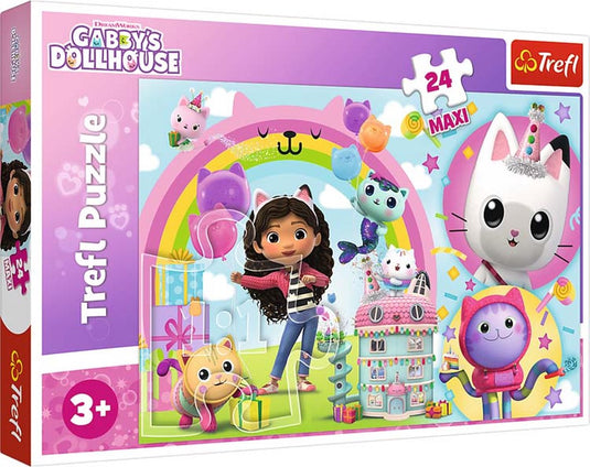 Trefl happy gabby universal gabby's poppenhuis 24 maxi stukjes legpuzzel - 24 stukjes - vanaf 3 jaar